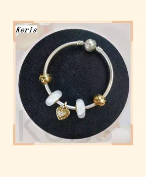 

High Quality Replica 1:1 100% Silver And White Charm Bracelet With String Ornaments Delivered Free Of Charge