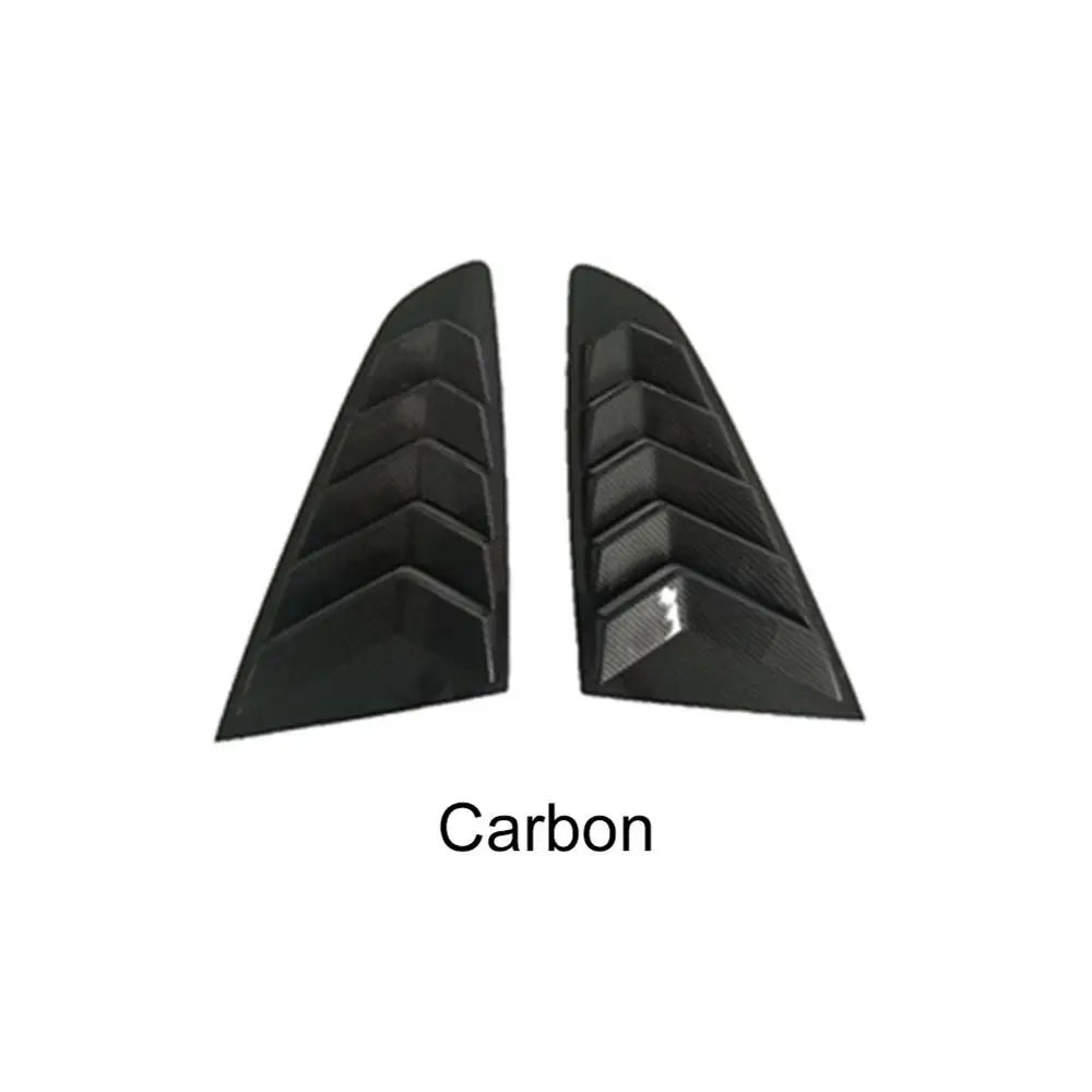 carbon Автомобильный боковое окно Совок жалюзи крышка вентиляционное отверстие для Ford Mustang углеродное волокно черное левое и правое окно жалюзи - Цвет: carbon