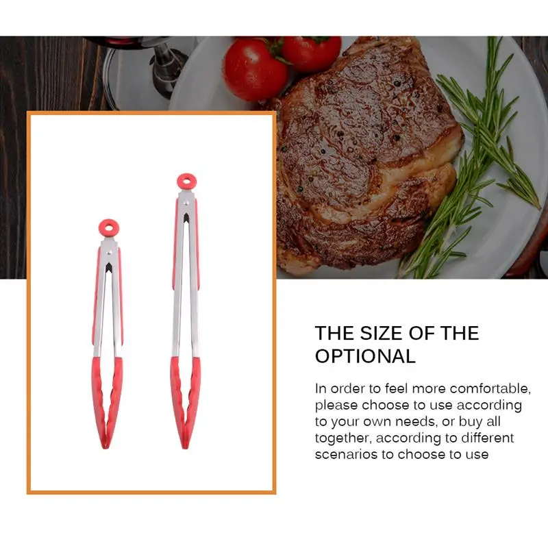 Silicone Bread Clamp Dessert Clip Cooking Tong Clip Clamp BBQ Kitchen Tools Silicone Food Clip Food Tong Non-Slip Heat-Resistant