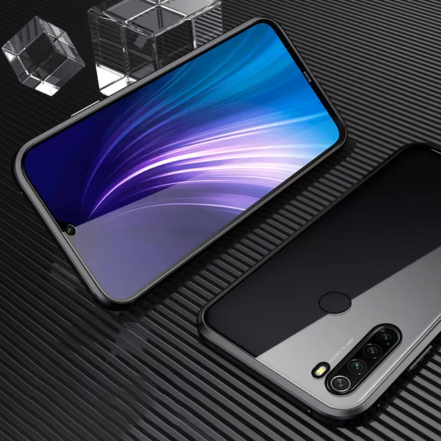 Для Redmi Note 8 Pro чехол с магнитной застежкой, двустороннее стекло, роскошная Защитная крышка для Redmi Note 7 Pro, Магнитный чехол, корпус - Цвет: Black