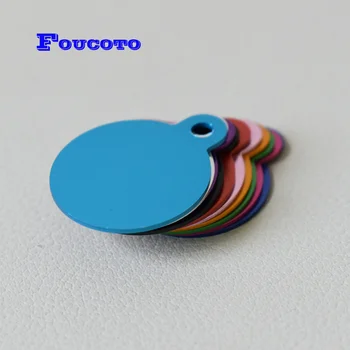 

10pcs Pet Id dog tag aluminum round ID tag name blank dog tags collar pendant customized Logo laser personalized engraving text