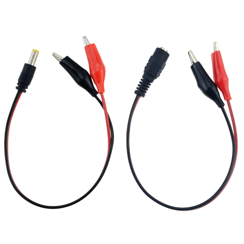 Alligator Clip Adapter 1PCS 2 Alligator clip to 1 Male or Female DC Power Plug 25CM Wire 5.5*2.1mm