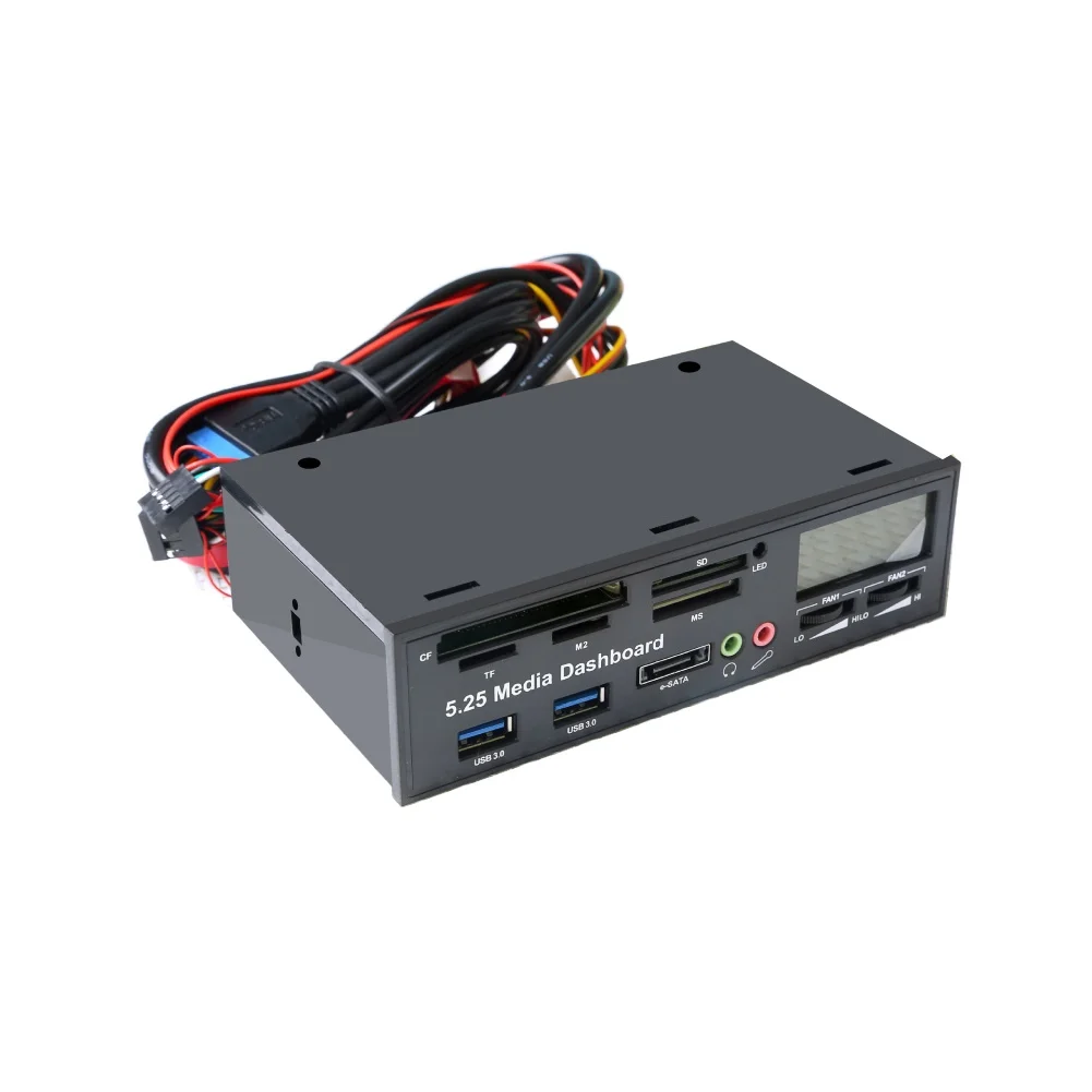5,25 ''PC кард-ридер на передней панели USB 3,0 концентратор медиа-панель Мульти TF CF кард-ридеры Micro SATA высокоскоростной кард-ридер памяти
