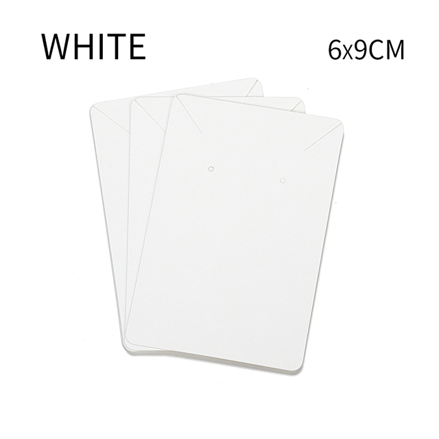 Necklace Earring Display Cards Solid Blank Karft Paper Cards Cardboard Hang Price Tag for Diy Jewelry Retail Packaging