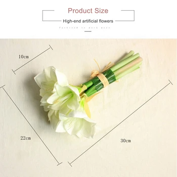 

Real touch PU Bush Lily Flowers Wedding Bridal Bouquet Fake Orchid Artificial Flower Hand Felt Clivia Miniata