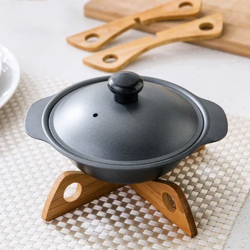 

Tray Rack Detachable Wood Table Mat Kitchen Pot Heat Insulated Cooling Dish Potholders Gadget Holder Kitchen Gadget Tools