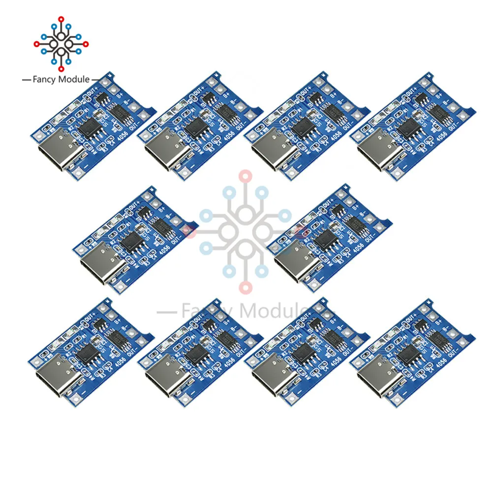 

diymore 10PCS/Lot TP4056 Type-C USB 5V 1A 18650 Lithium-ion Battery Charger Module Overcharge Discharge Protection Board