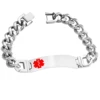 Medical Alert ID Stainless Steel Bracelet DIABETES EPILEPSY ALZHEIMER'S ALLERGY SOS  Jewelry Free Engraving 3