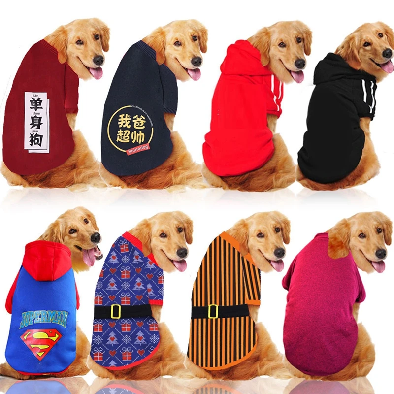 

Winter Big Dog Clothes Warm Fleece Pet Coat Jackets Pets Puppy Cat Hoodies Costumes Pug French Bulldog Golden Retriever Clothing