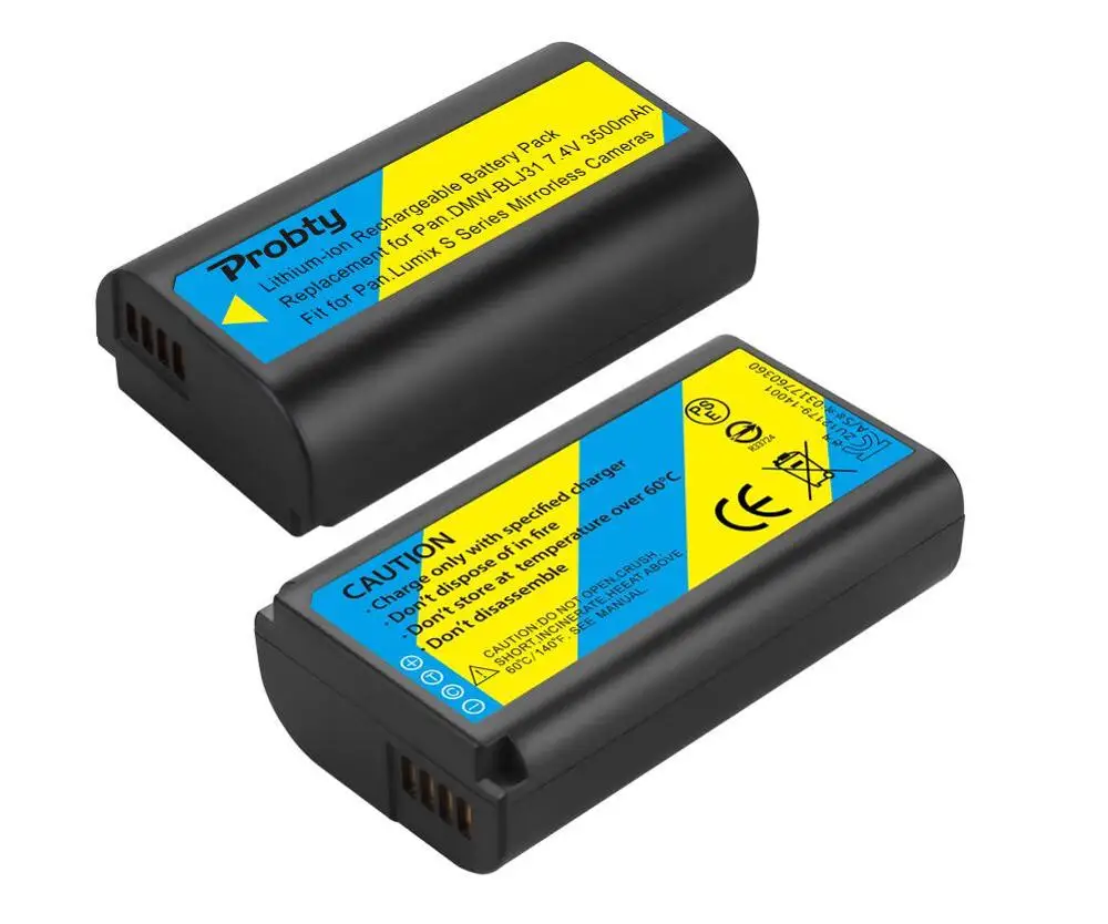 2 Pcs Battery PROBTY DMW-BLJ31/DMW-BLJ31e батарея+ ЖК-дисплей с европейской вилкой двойное устройство для ускоренной зарядки комплект для Panasonic Lumix S1, LUMIX S1R, LUMIX - Цвет: 2 Pcs Battery