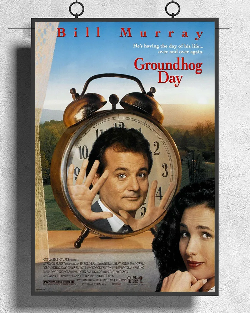 

L482 GROUNDHOG DAY Movie Silk Fabric Poster Art Decor Indoor Painting Gift