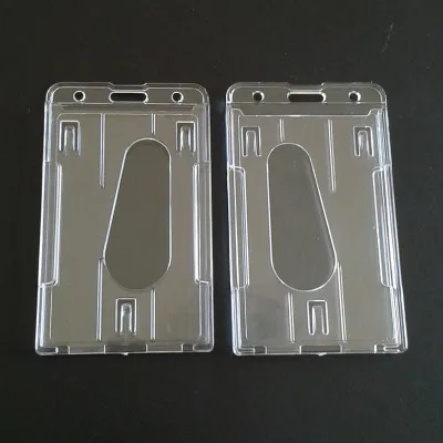 500 шт Высокое качество Vertica и Horizontall стиль жесткий пластиковый держатель для бейджа двойная карта ID прозрачный