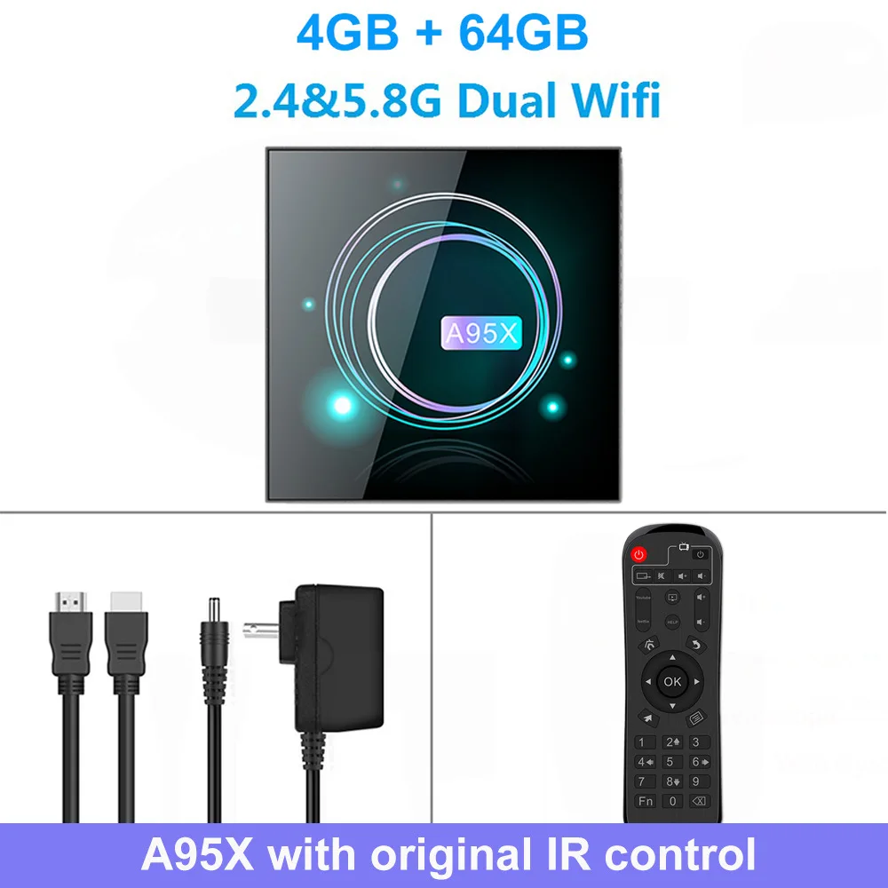 LEMFO A95X F3 Smart tv Box Android 9,0 Amlogic S905X3 4 ГБ 32 ГБ 64 Гб Поддержка Youtube 4K Netflix Plex медиасервер телеприставка - Цвет: 4GB 64GB