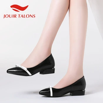 

JOUIR TALONS Brand Design Genuine Leather Women Sandals Strange Style Heels Pointed Toe Butterfly-knot Summer Dress Women Shoes