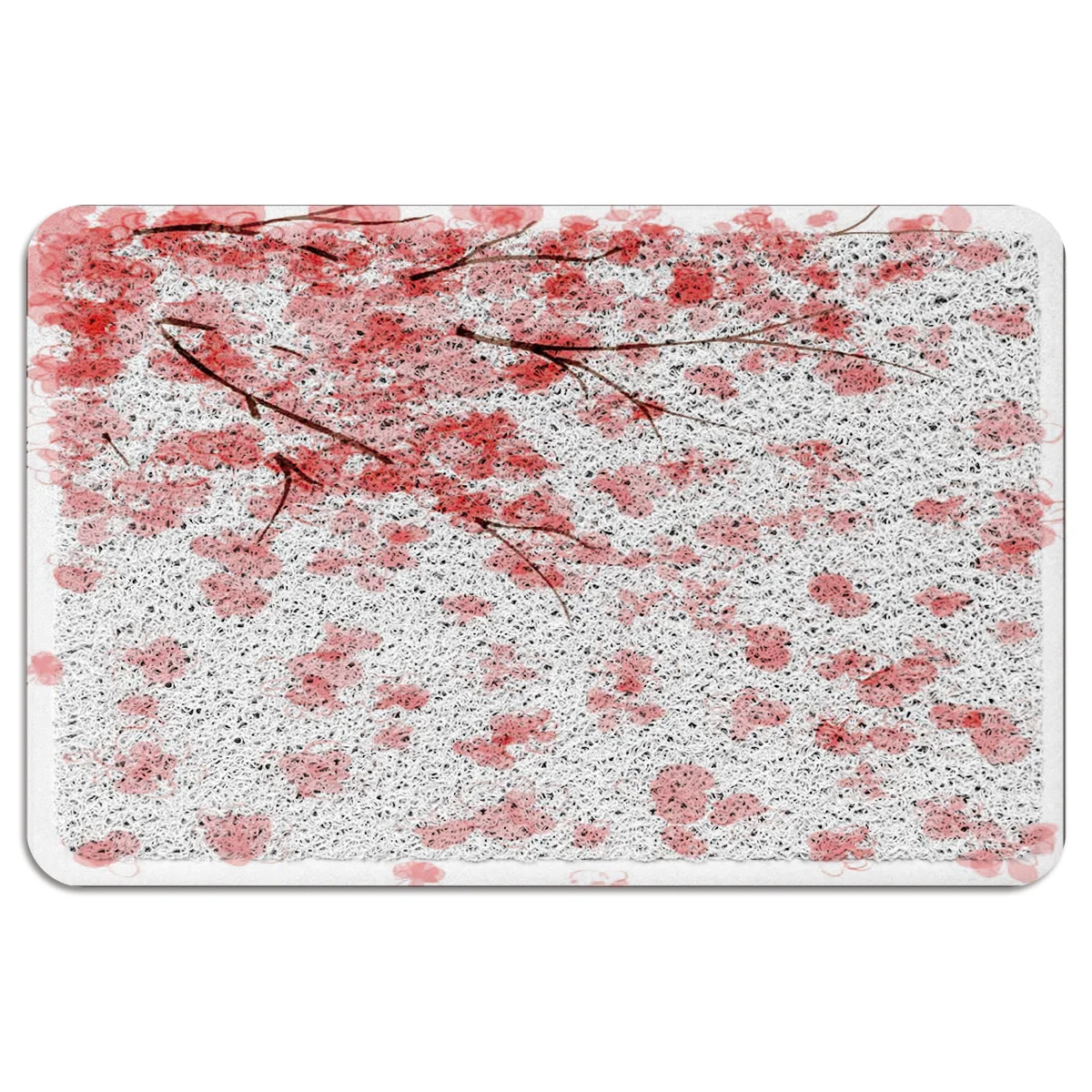 Pink Sakura Cherry Blossoms Door Mat Outdoor Wire Loop Footpad Carpet Hallway Kitchen Bath Rug Non-slip Entrance Doormat