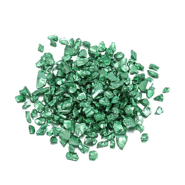 20/50g Glass Metal Crushed Stone Filler DIY Table Decoration Cake Fruit Coaster Filling Decorative Crystal For Epoxy Resin Mold Lake green
