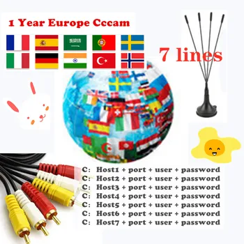 

1 Year CCCam Europe 6 7 lines Card sharing Server Mgcam Oscam Cccams for VU Starsat Satellite TV Receiver via usb wifi