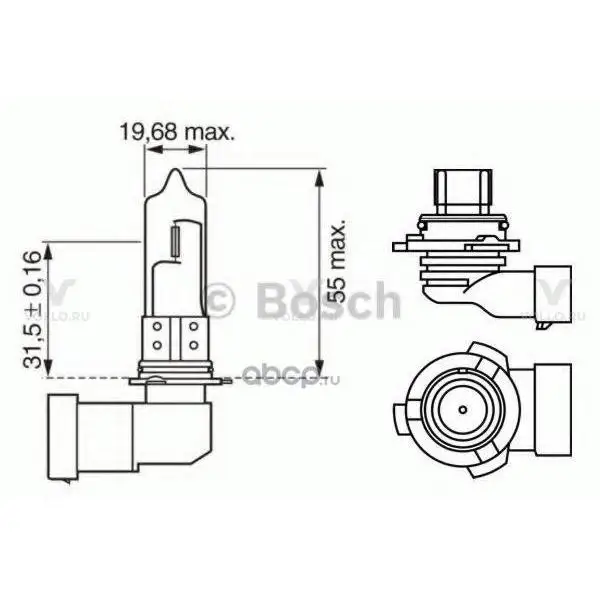 1987302155 BOSCH ЛАМПА HB4 12V 51W XENON BLUE(CB
