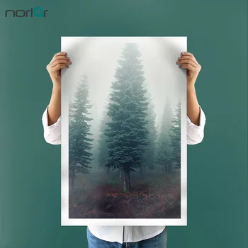 

HD Printed Landscape Foggy Forest Canvas Art Print Painting Poster Wall Picture for Home Decoration for Living Room No Frame