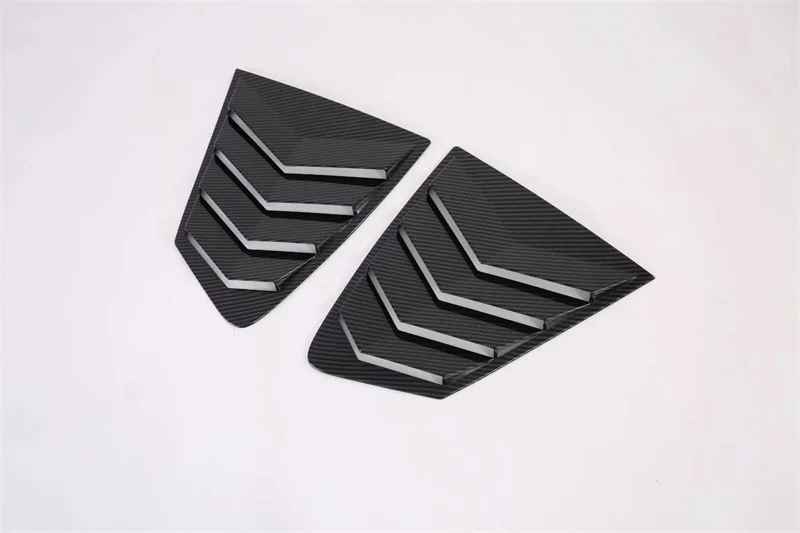 Carbon Fiber Black Для Mazda 3 ABS задний треугольник окна жалюзи вентиляционные крышки жалюзи обрезки гарнир стайлинга автомобилей аксессуары 2 шт./компл - Цвет: Carbon Fiber Black