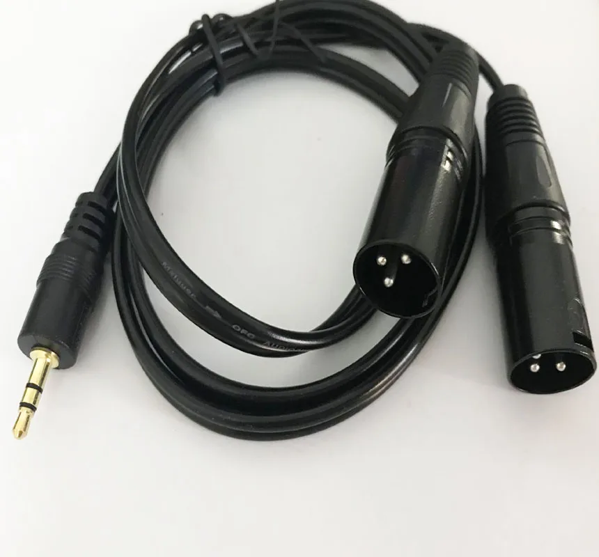 3,5 мм штекер-двойной 3 Pin XLR штекер микрофона припой соединительный кабель 1 м