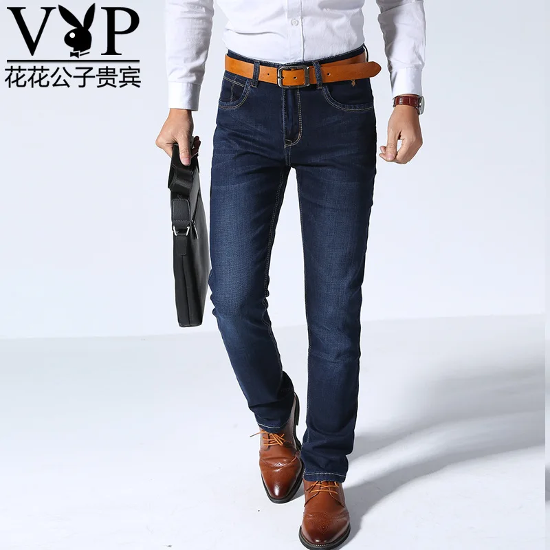 

Brand Playboy Men's Fashion Jeans Summer Thin Business Casual Straight High Quality Long Stretch breathable Pants