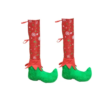 

Pair Of Christmas Table And Chair Leg Covers Elf Elves Feet Shoes Legs Party Decorations Favors Novelty Christmas Dinner Table D