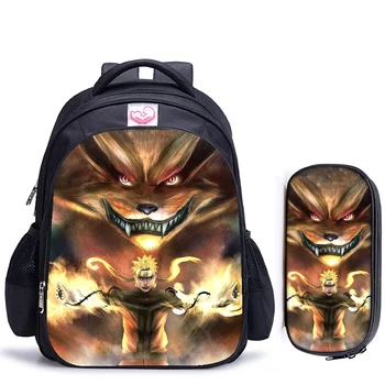 

16 inch Naruto Backpack Uchiha Sasuke Uzumaki School Bag for Kids Boy Backpack Children School Sets Pencil Bag Toddler Schoolbag