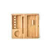 13*12cm Double-Deck bamboo Storage Rolling Tray tobacco Cigarette herb for grinder cone Smoking Accessories 2
