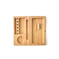 13*12cm Double-Deck bamboo Storage Rolling Tray tobacco Cigarette herb for grinder cone Smoking Accessories 2