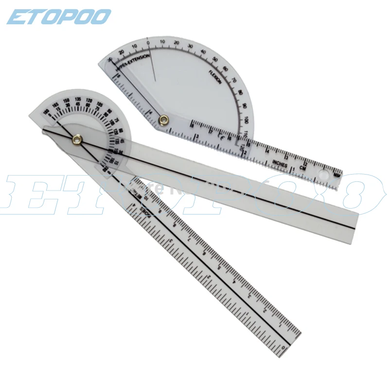1set fingder goniometer + 17CM Medical Goniometer plastic protractor 180 degree angle ruler finger ruler medial
