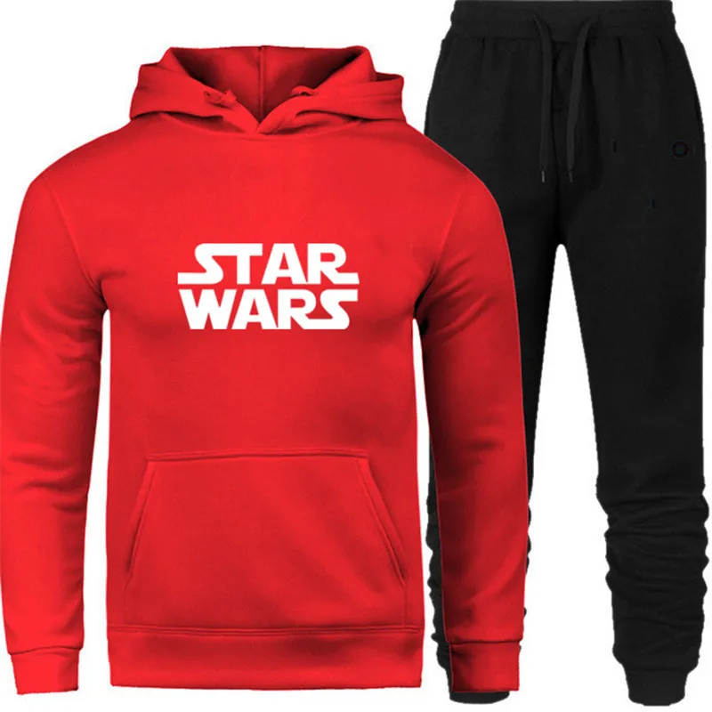 

Star Wars 2019 New Two Pieces Set Fashion Hooded Sweatshirts Sportswear Men Tracksuit Hoodie Autumn Brand Hoodies+Pants Men Sets