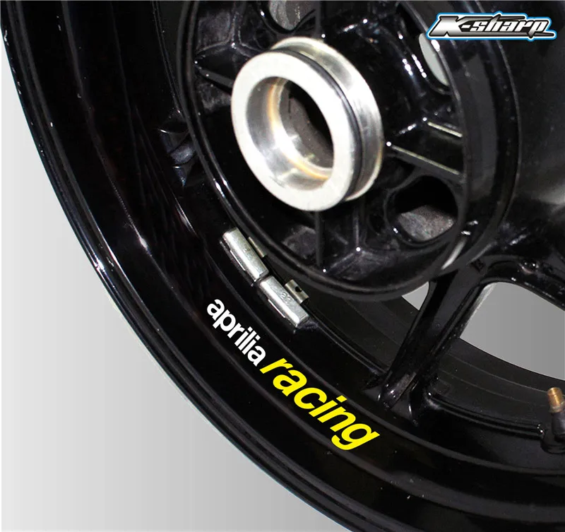 New motorcycle reflective wheel logo helmet waterproof decal decoration inner ring protective sleeve for APRILIA racing - Color: K-LQT-RACI-06
