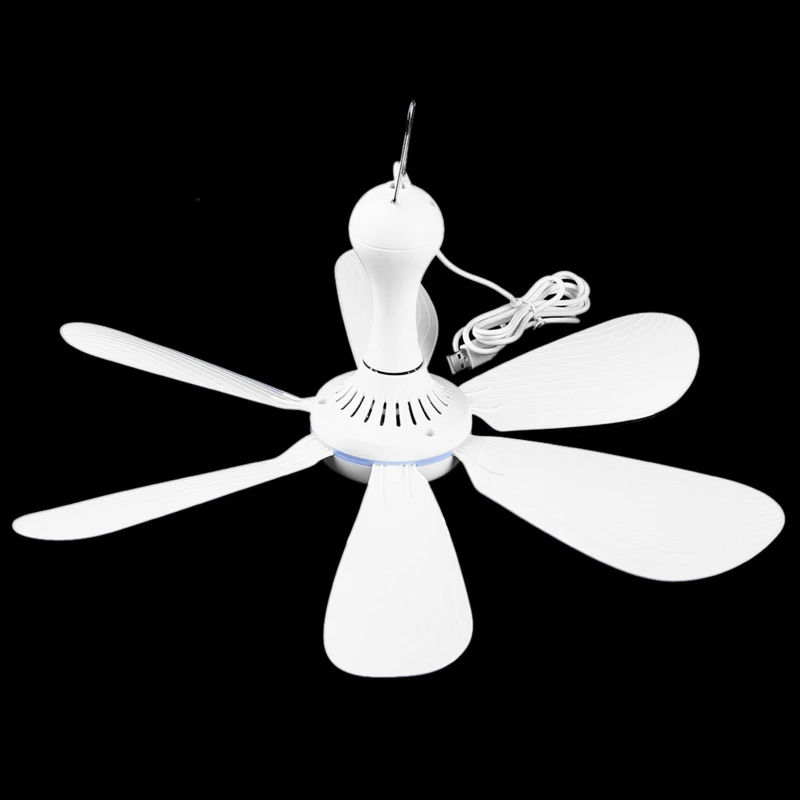 

6 Leaves USB Ceiling Canopy Fan Remote Control Timing 4 Speed Hanging Tent Fan 62KA