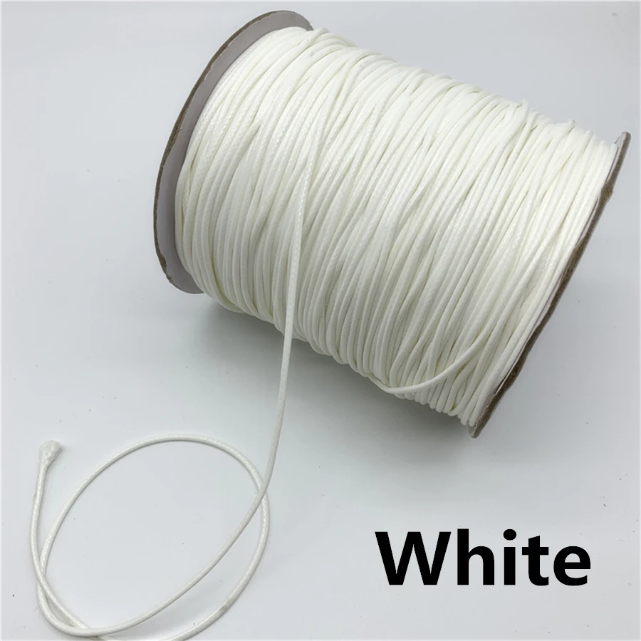 0.5mm 0.8mm 1mm 1.5mm 2mm Waxed Cotton Cord Rope Waxed Thread Cord String Strap Necklace Rope Jewelry Making cotton rope waxed cord