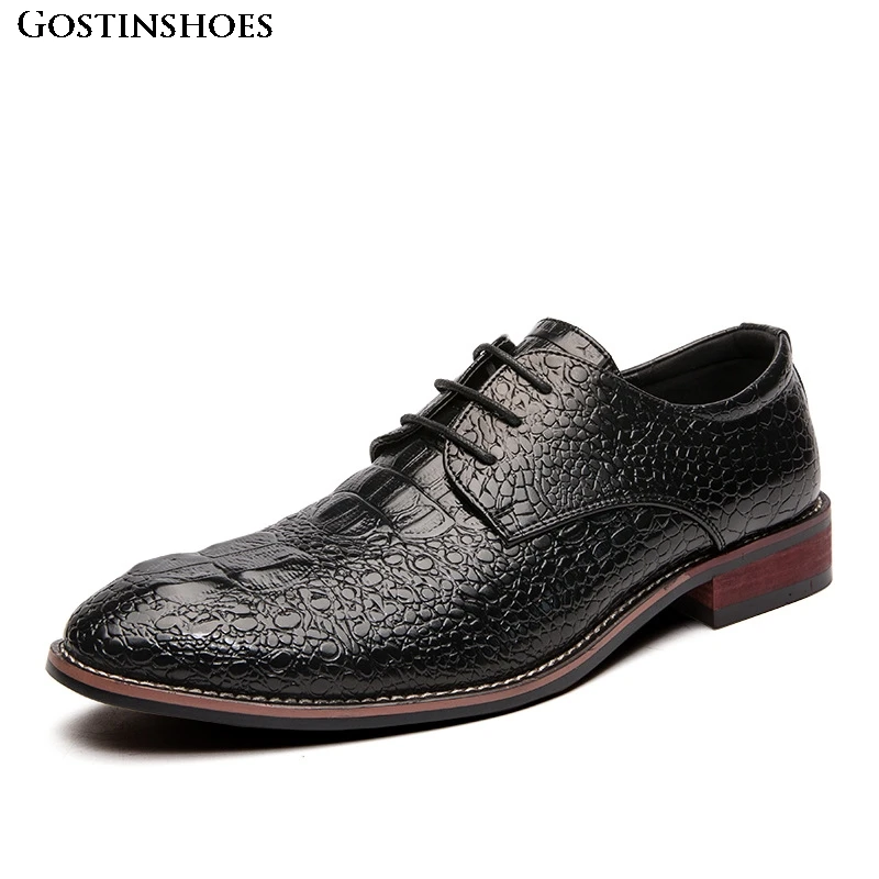 

Crocodile Pattern Large Size Men Shoes Casual Business Pointed Toe Buty Meskie Zapatos Chaussure HommeBrogue Men