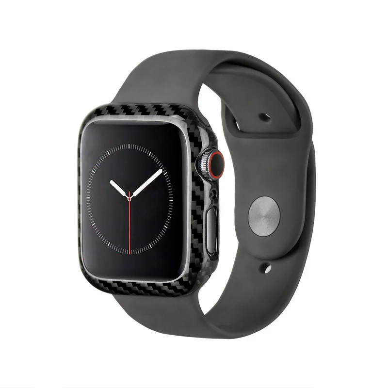 Роскошный чехол из настоящего углеродного волокна для Apple Watch Series 4 44 мм iWatch Slim Snug Frame Ультратонкий чехол