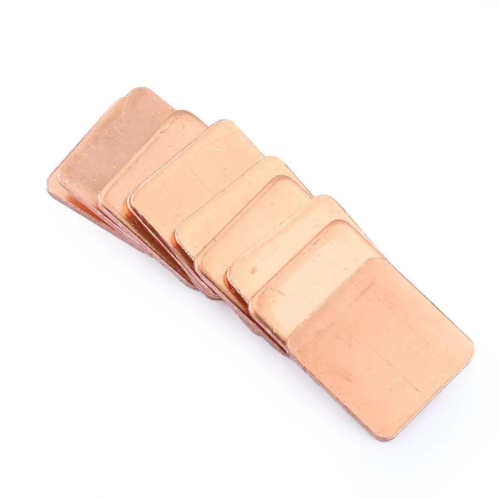 10 Pure Copper Brass Heatsink Shim Thermal Pad Barrier for Laptop Graphics Card 15x15mm Fast Thermal Dissipation