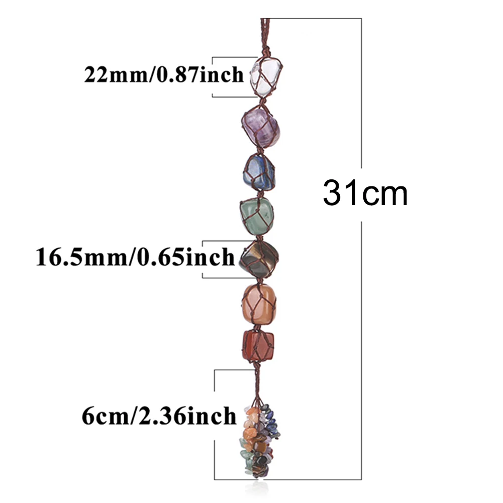 7 Chakra Tumbled Gemstone Tassel Chakra Natural Crystal Stone Car Pendant Hanging Ornament Stones For Car Home Decor 7 Chakra Tumbled Gemstone Tassel Chakra Natural Crystal Stone Car Pendant Hanging Ornament Stones For Car Home Decor