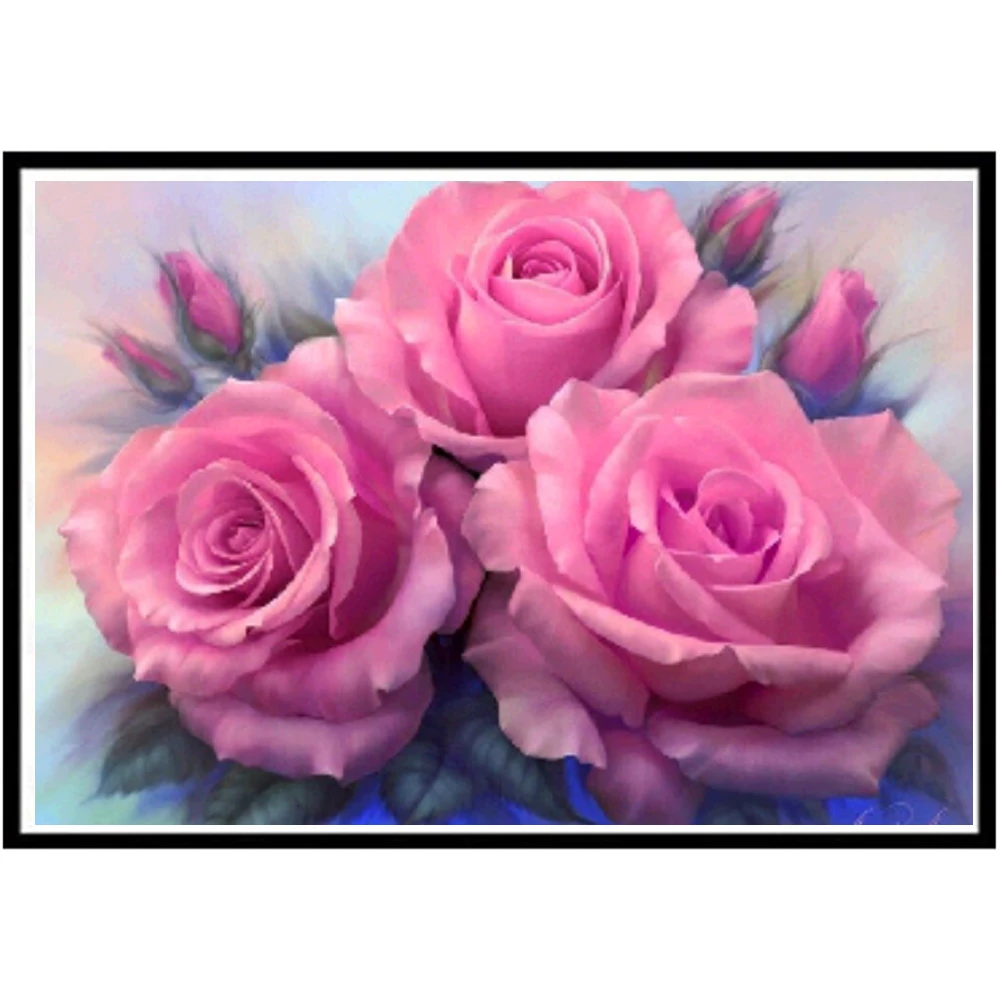 5D DIY Diamond Vase Flower Basket Diamond Cross Flower Inlaid Diamond Embroidery Indoor Wall Decoration Painting Give Gift 