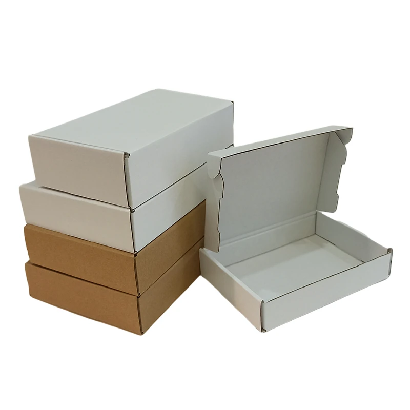 

3/10Pcs Corrugated Mailers Kraft White Shipping Boxes For Small Business Literature Mailing Cardboard Packaging Boxes Storage