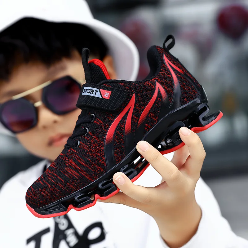 

BOY'S Shoes Autumn 2019 New Style Mesh Breathable Boy Shoe Middle And Large Children Anti-slip Athletic Shoes