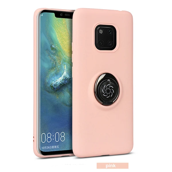 Pink Декомпрессионный гироскоп чехол для huawei mate 20 P30 Pro mate 30 мягкий силиконовый невидимый кольцевой кронштейн чехол - Цвет: Pink