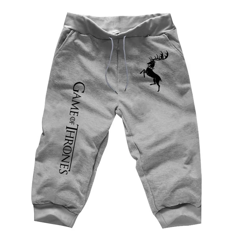 Cropped Trousers 7 Harajuku/спортивные брюки «Игра престолов»; летние спортивные брюки для фитнеса; спортивные брюки для мальчиков; 7 минут; мужские укороченные брюки - Цвет: Cropped Trousers 7