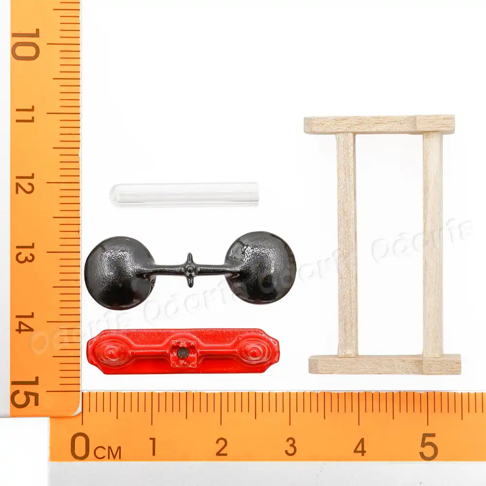 Odoria 1:12 Miniature Vintage Red Balance Scale for Lab Kitchen Dollhouse Accessories