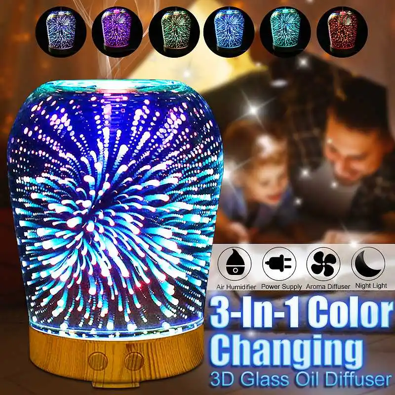 

12W 3D Aroma Humidifier100ML Home Ultrasonic Fragrance Lamp Colorful Night Light Atomizer DC24V