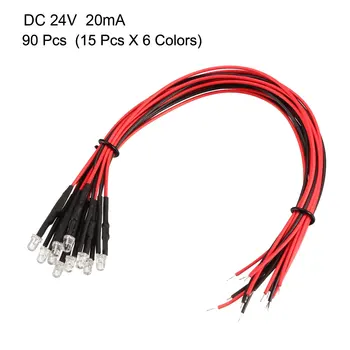 

uxcell Prewired LED Light , DC 24V 20mA for DIY Car Boat Toys Parties 3mm