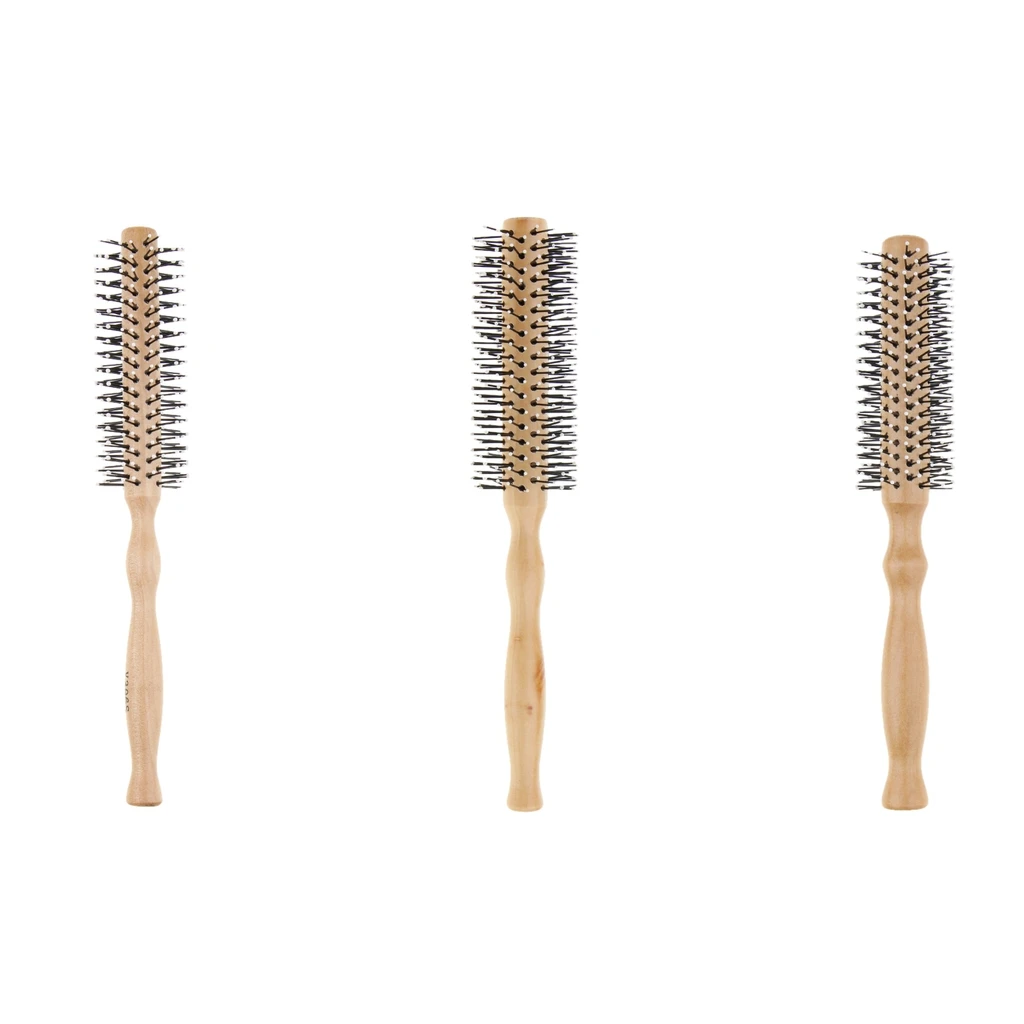 Round Hair Care Hair Brush with Wood Handle, Round Comb, Styling Essentials for Hair Drying, Styling, Curling Hairbrush