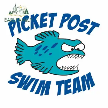 

EARLFAMILY 13cm x 11.7cm for Picket_Post_Swim_Team_logo Car Stickers and Decals Custom Printing Body for Car Waterproof