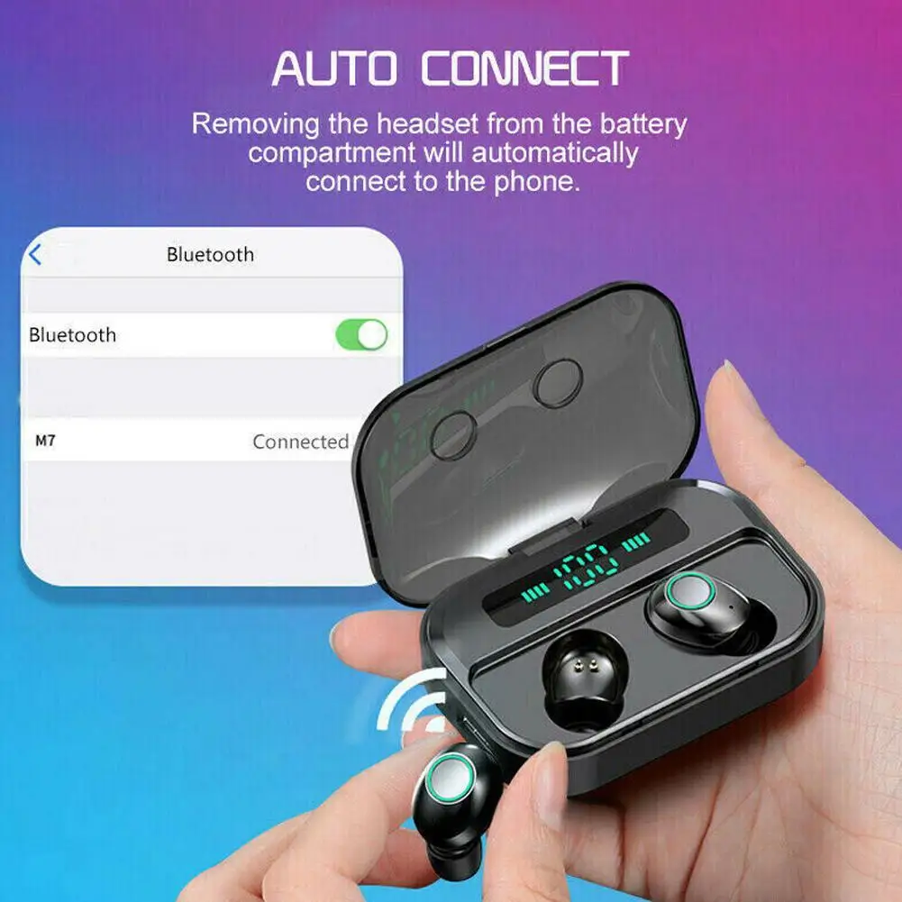 M7 TWS Bluetooth 5,0 наушники стерео беспроводные Earbus Мини HIFI Звук спортивные наушники Handsfree Игровые наушники с микрофоном